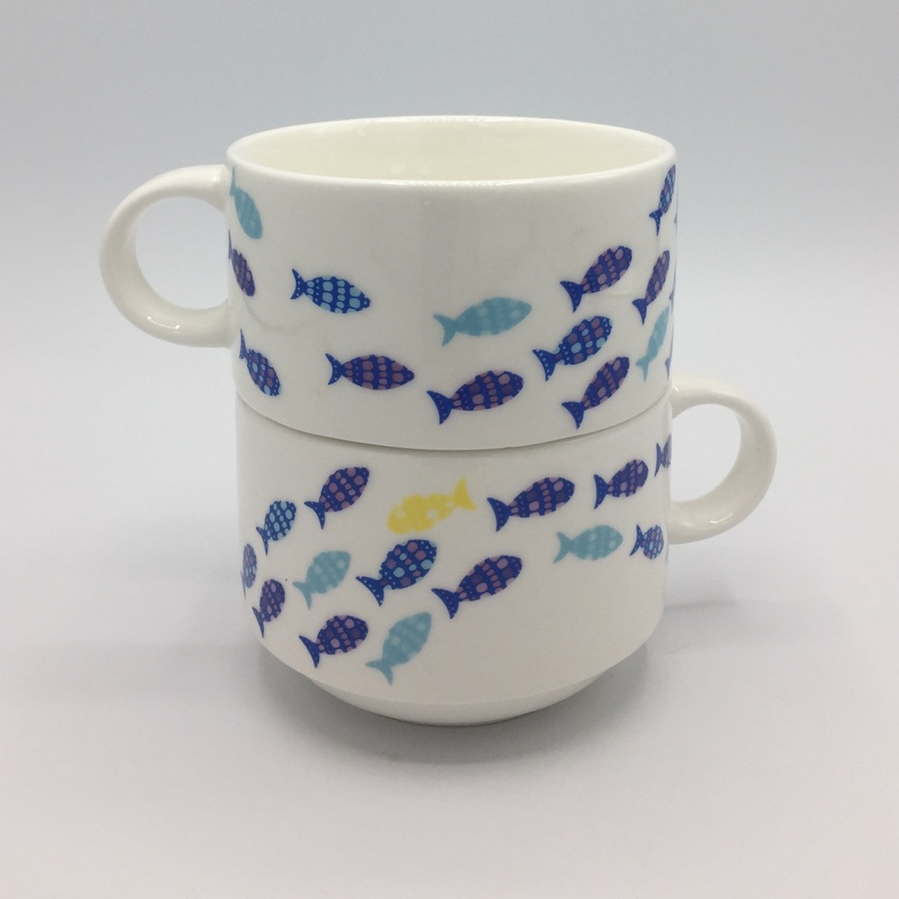 David’s Tea Stackable Fish Tea Porcelain Mugs - Picture 11 of 11
